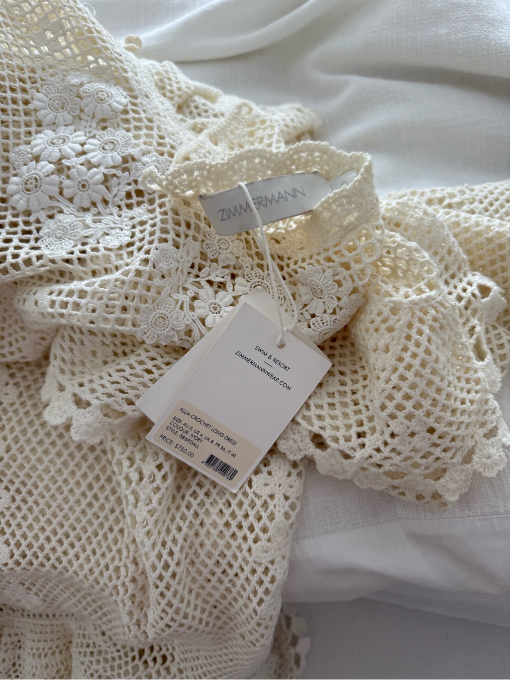 Zimmermann Allia Crochet Maxi Dress Beach Coverup In Ivory — image 4 of 6